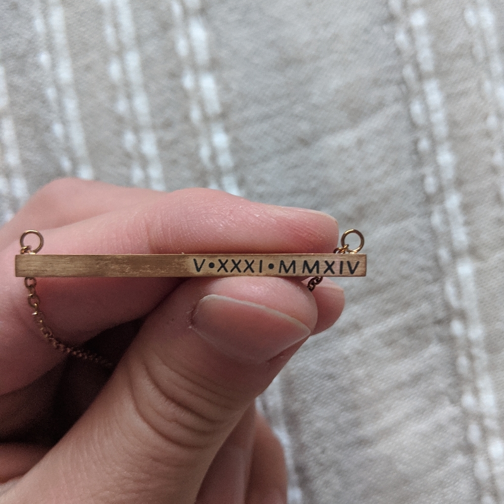 JBloom Rose Gold May Anniversary Bar Necklace - Picture 2 of 4